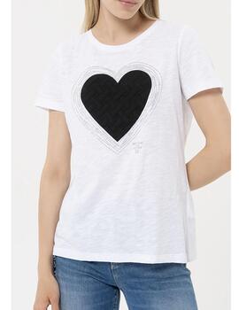 Camiseta Fracomina corazón con strass