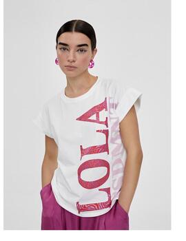 Camiseta Lola casademunt print blanco -rosa