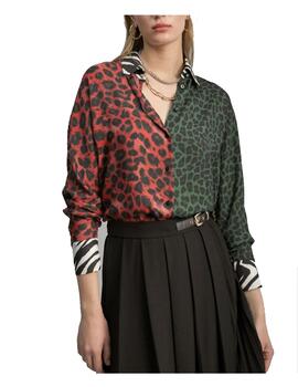 Camisa Lola Casademunt animal print combinado