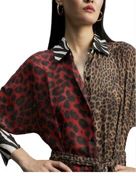 Vestido Lola Casademunt camisero animal print