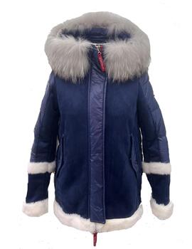 Parka Dichi Emma azul con pelo racoon