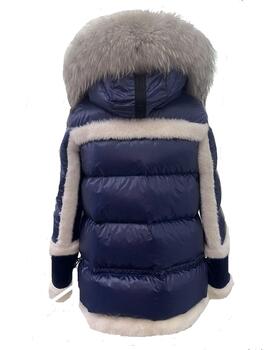 Parka Dichi Emma azul con pelo racoon