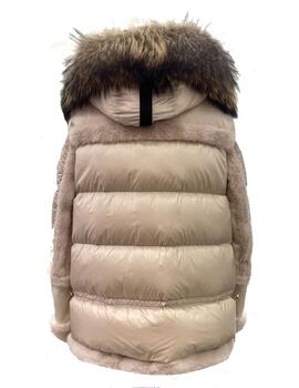 Parka Dichi Emma beige con pelo racoon