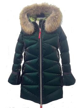 Parka Dichi Evony verde con pelo racoon