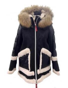 Parka Dichi Iriel negra con pelo racoon