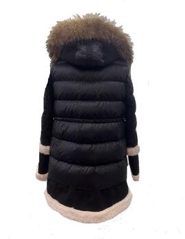 Parka Dichi Iriel negra con pelo racoon