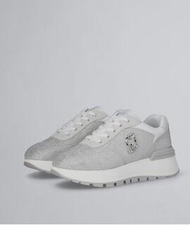 Zapatilla Liu jo con strass gris claro