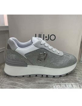 Zapatilla Liu jo con strass gris claro