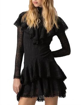 Vestido Highly Preppy volantes streh negro