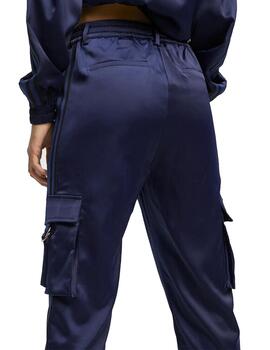 Pantalón Lola Casademunt cargo satinado azul