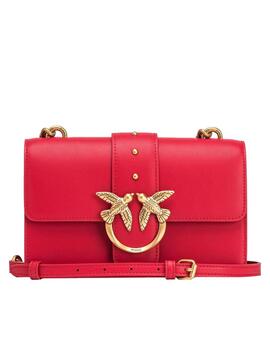 Bolso Pinko love one mini cl vitello seta rojo