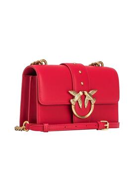 Bolso Pinko love one mini cl vitello seta rojo