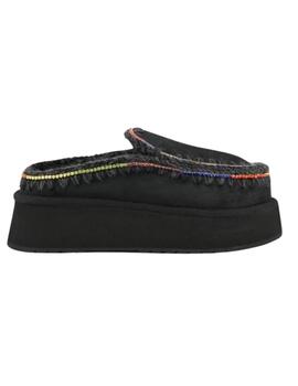 Zueco Mou clog Eskimo plataforma rhinest negro