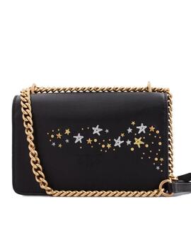 Bolso Pinko Love one mini dc vitello morbido negro