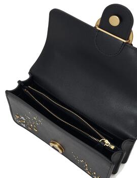 Bolso Pinko Love one mini dc vitello morbido negro