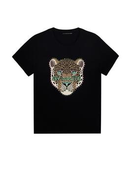 Camiseta Lola Casademunt leopardo negra